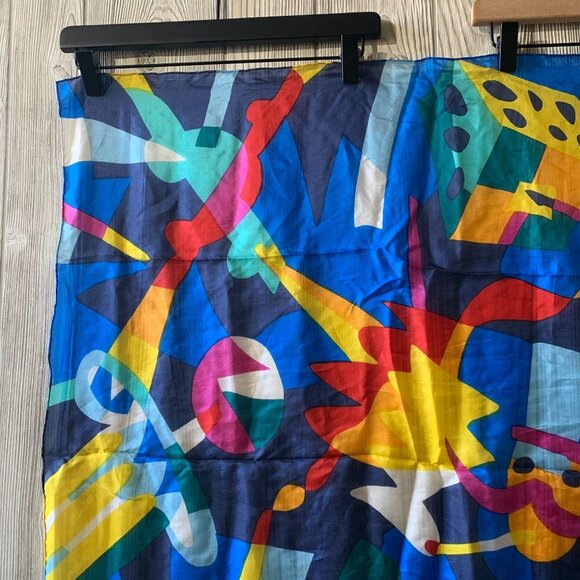 Vintage Ashley Brooke MCM Novelty Psychedelic Hand Rolled Silk Scarf - Picture 4 of 9
